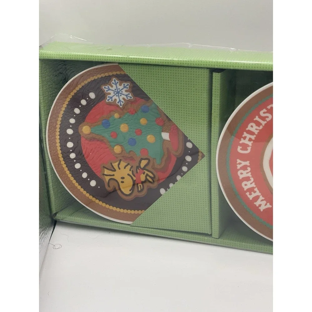 Peanuts Christmas Decorated Plate‎ Set NIB